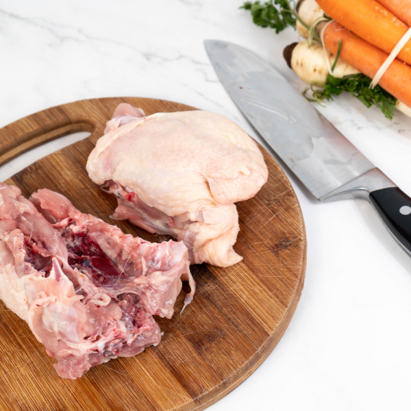 organic pasture raised chicken backs for bone broth and chicken stock